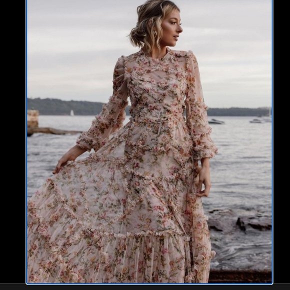 Needle & Thread Dresses & Skirts - NEEDLE & THREAD Floral Print Long Dress Size: XS | US2, UK6 Diamond Harland Gard